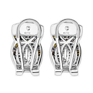 Multi Diamond 1.00 ctw Infinity Earrings in Platinum Over Sterling Silver