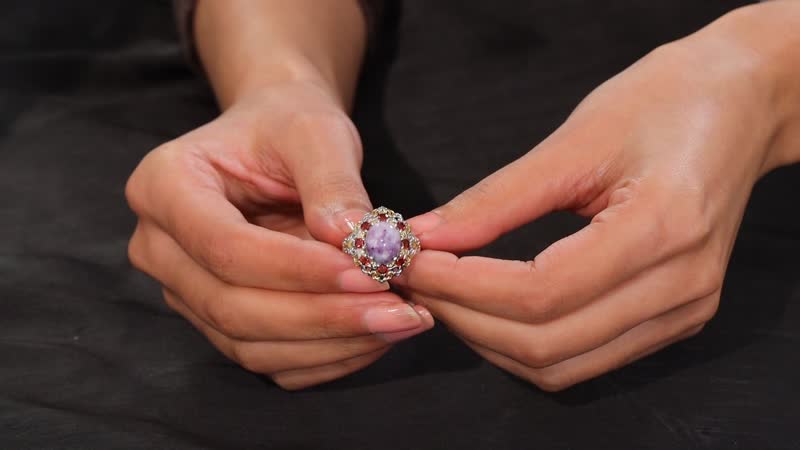 Utah Tiffany Stone, Mozambique Garnet Royal Amour Ring in 14K YG and Platinum Over Sterling Silver (Size 10.0) 6.10 ctw