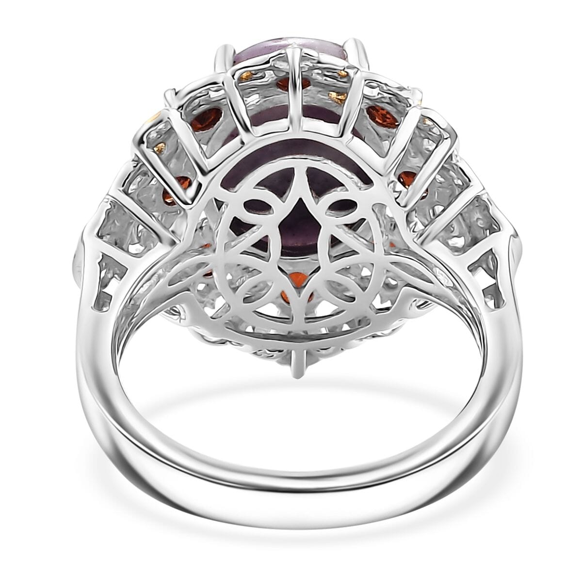 Utah Tiffany Stone, Mozambique Garnet Royal Amour Ring in 14K YG and Platinum Over Sterling Silver (Size 10.0) 6.10 ctw image number 4