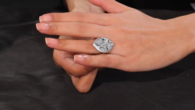 Karis White Buffalo Southwest Ring in Platimum Bond (Size 10.0) 4.70 ctw