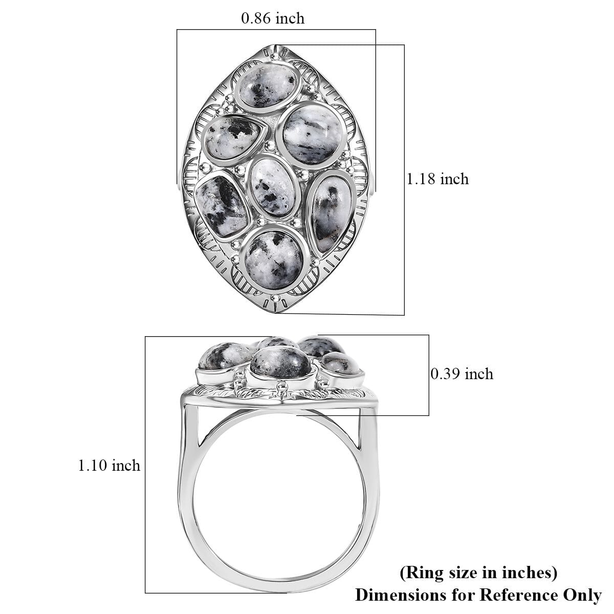 Karis White Buffalo 4.70 ctw Southwest Ring in Platimum Bond (Size 10.0) image number 5