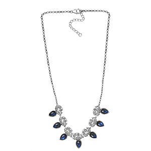 D'Joy Indian Artisan Crafted AAA Malagasy Labradorite 15.90 ctw Regal Splendor Necklace in Sterling Silver 18-20 Inches