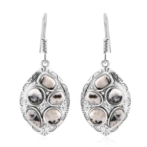 Karis White Buffalo Turquoise 8.10 ctw Southwest Earrings in Platinum Bond