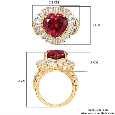 GP Padparadscha Sapphire, Multi Gemstone 10.70 ctw Ring in 18K Vermeil Yellow Gold Over Sterling Silver (Size 9.0)