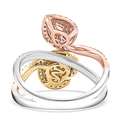 Modani Natural SI Pink, Yellow and White Diamond Ring in 950 Platinum, 18K Yellow & Rose Gold 1.13 ctw (Size 10.0)