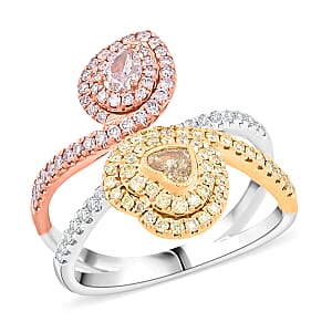 Modani Natural Pink, Yellow and White Diamond 1.13 ctw Ring in 950 Platinum, 18K Yellow & Rose Gold (Size 9.0) 