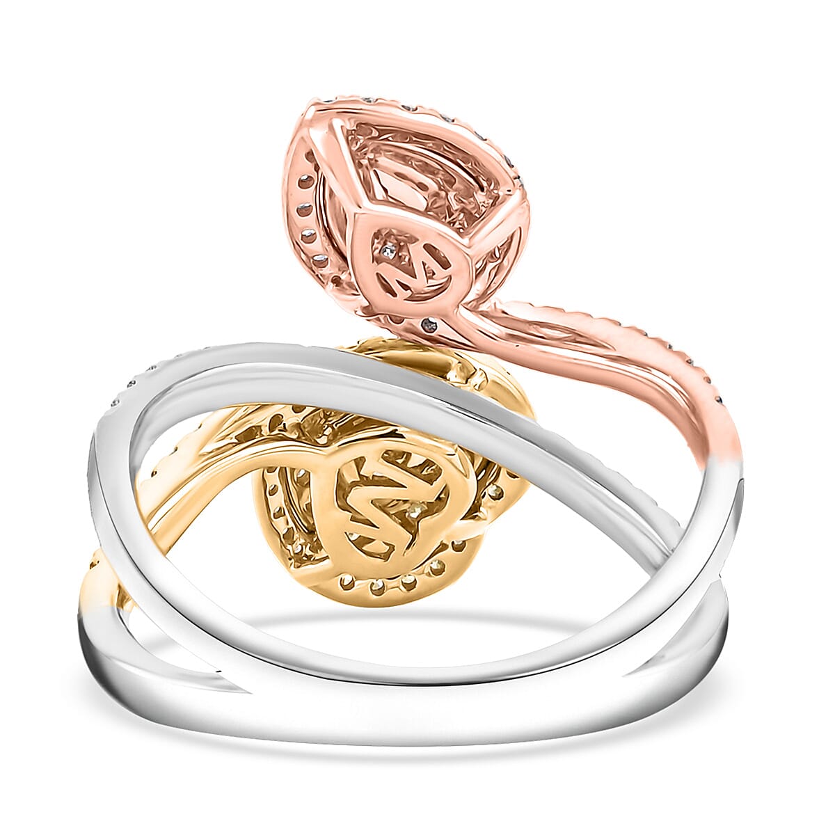 Modani Natural Pink, Yellow and White Diamond 1.13 ctw Ring in 950 Platinum, 18K Yellow & Rose Gold (Size 9.0)  image number 4