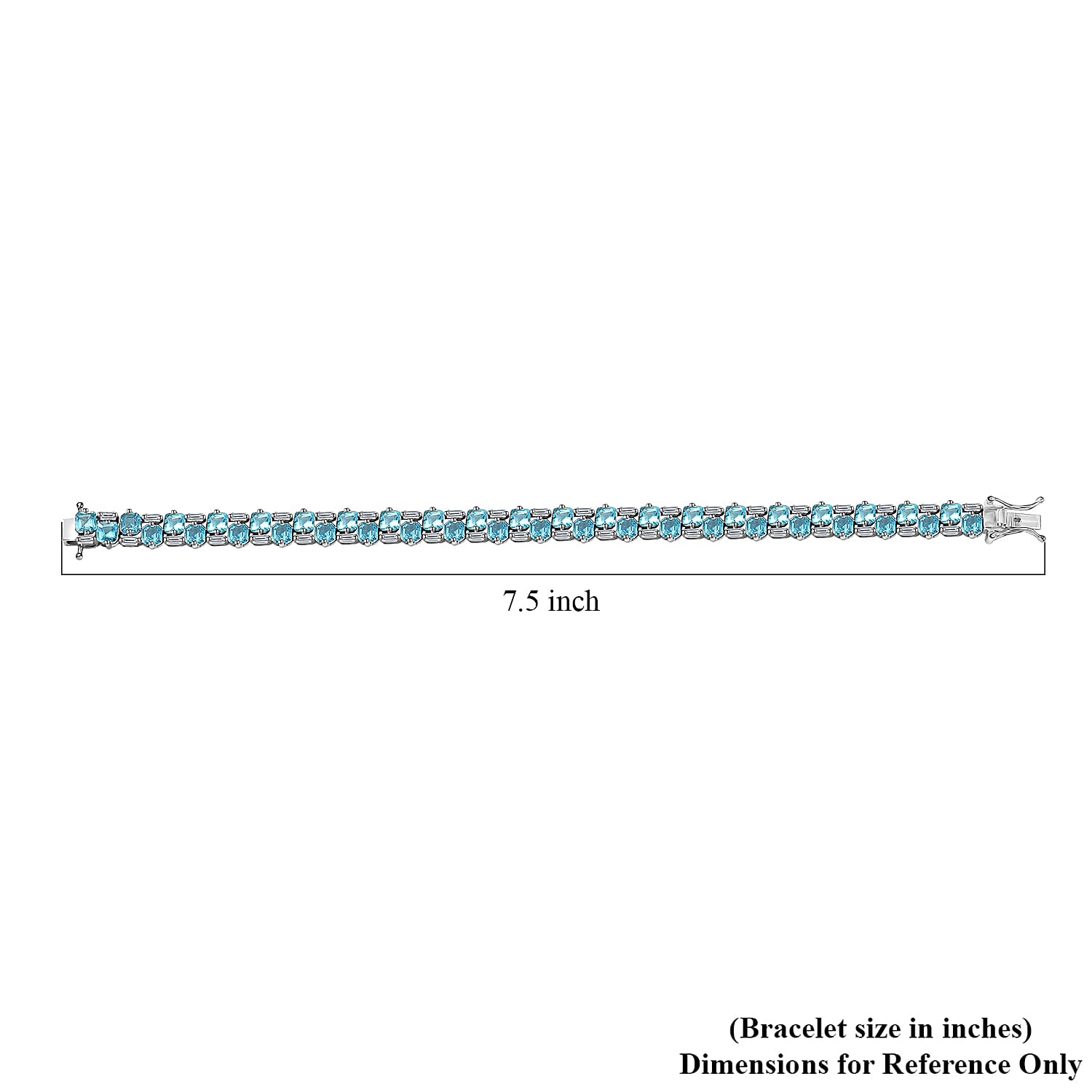 D'Joy Premium Betroka Blue Apatite and Moissanite 14.80 ctw Art Deco Bracelet in Rhodium Over Sterling Silver (7.25 In)