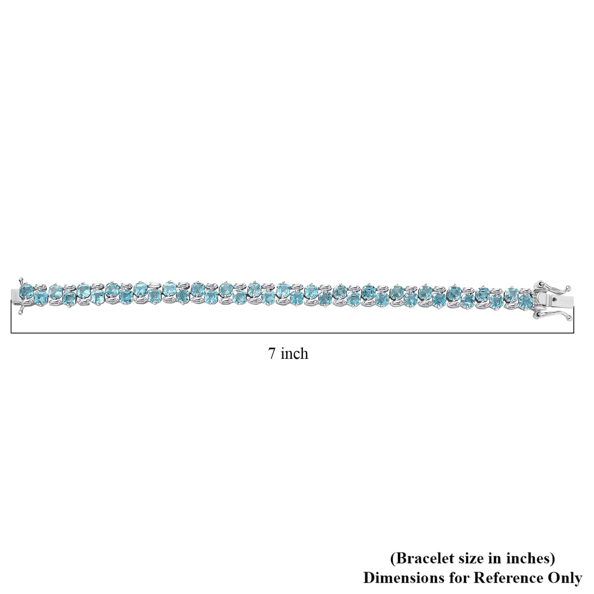 Premium Betroka Blue Apatite and Moissanite 13.40 ctw Art Deco Bracelet in Rhodium Over Sterling Silver (6.50 In) image number 4
