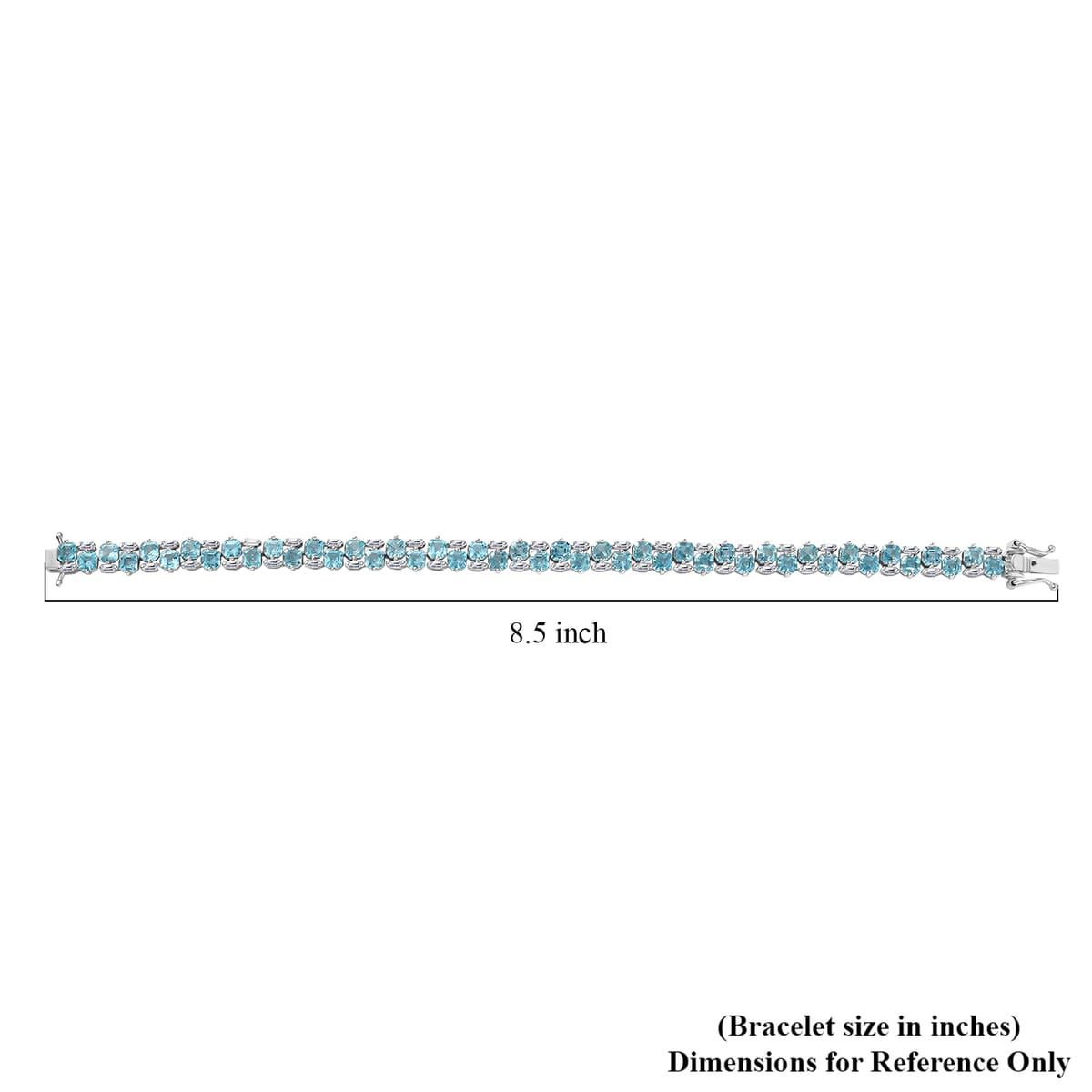 Premium Betroka Blue Apatite and Moissanite 17.00 ctw Art Deco Bracelet in Rhodium Over Sterling Silver (8.00 In) image number 4
