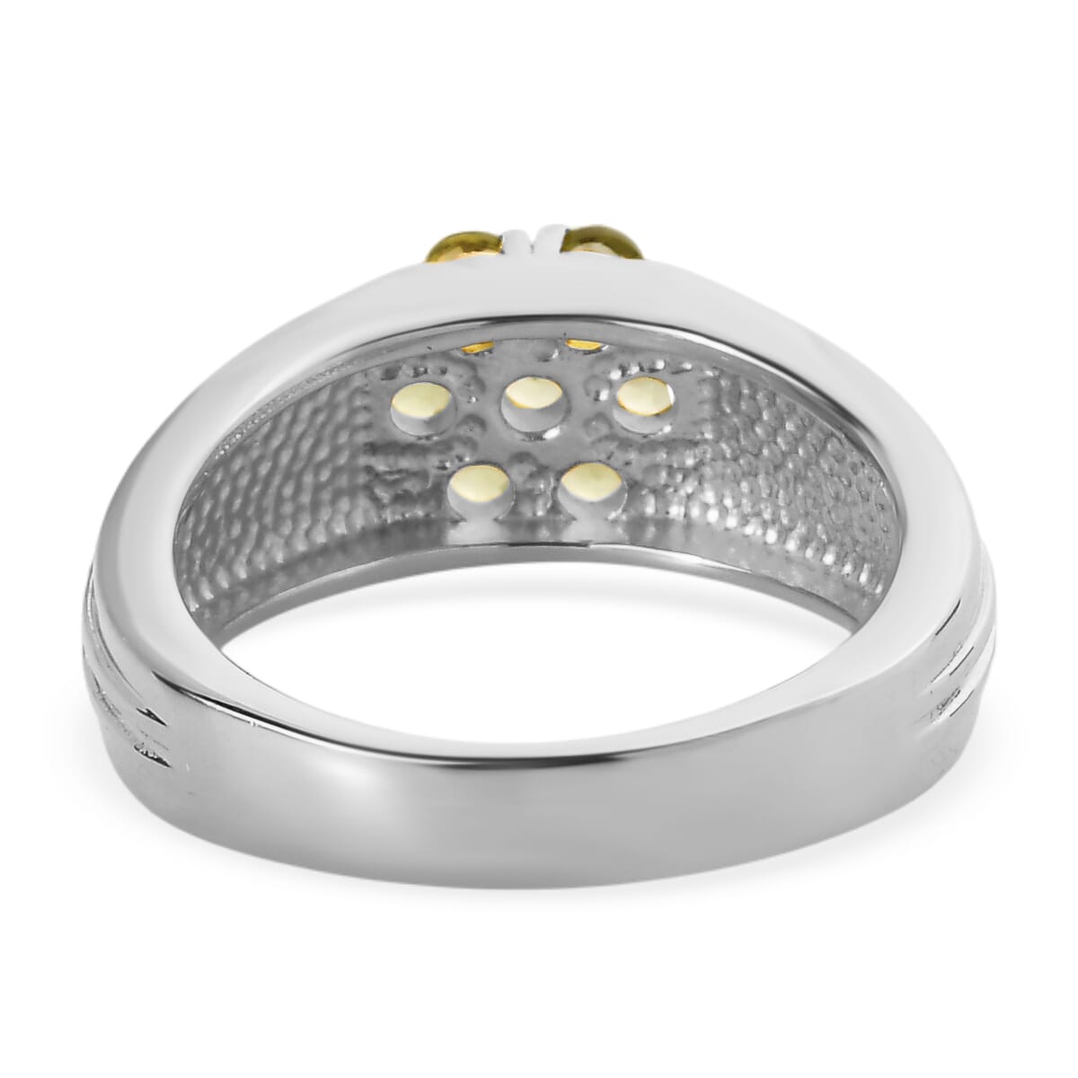 Arizona Peridot 0.90 ctw Mens Ring in Stainless Steel (Size 13.0) image number 4