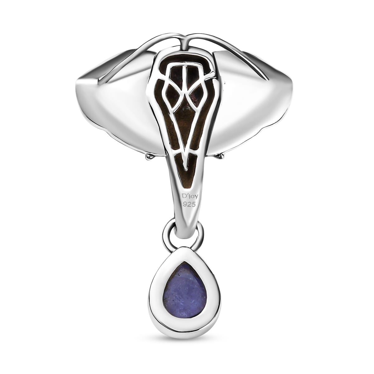 Indian Artisan Crafted Tanzanite 2.35 ctw Royal Grace Elephant Pendant in Sterling Silver image number 3