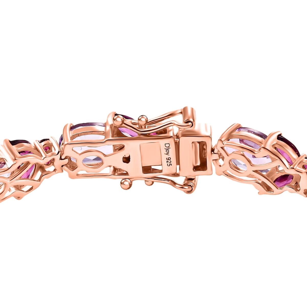 AAA Rose De France Amethyst and Orissa Rhodolite Garnet 24.40 ctw Butterfly Bracelet in 18K Vermeil Rose Gold Over Sterling Silver (8.00 In) image number 3