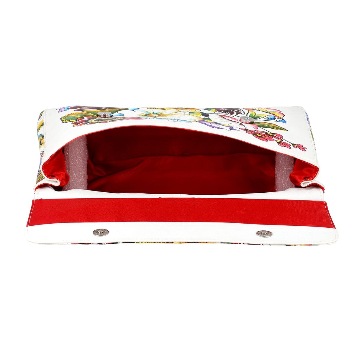 Sukriti White Genuine Leather Hand Painted Satchel Bag with Detachable shoulder Strap image number 5
