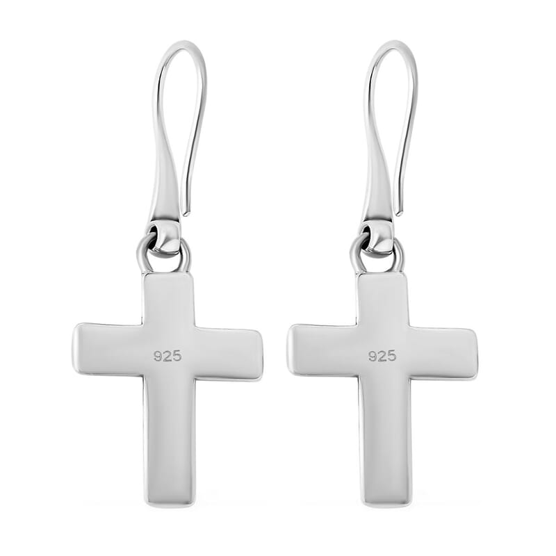 Bali Legacy Flower Cross Earrings in Sterling Silver 6 Grams