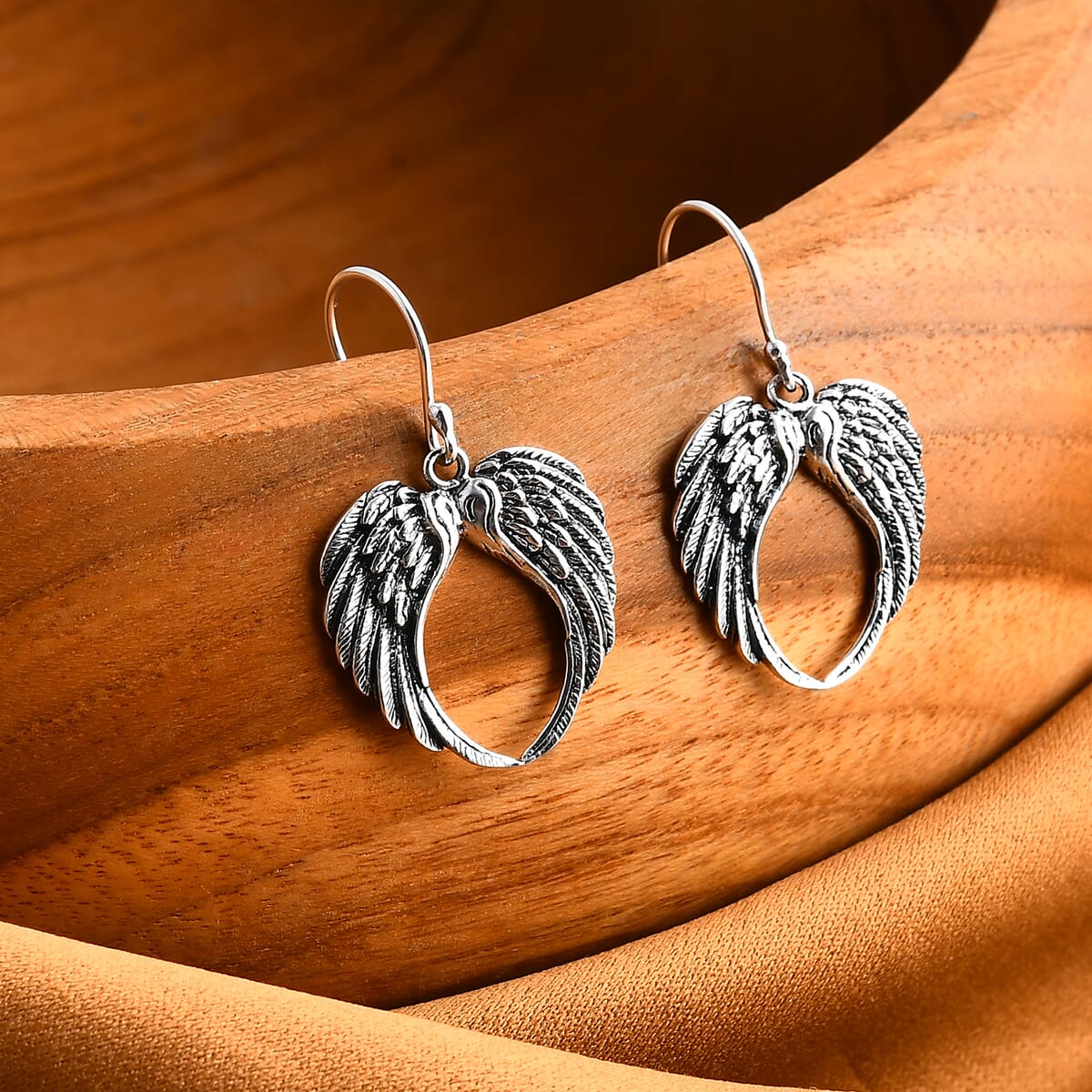 Bali Legacy Angel Wings Earrings in Sterling Silver 4.50 Grams image number 1