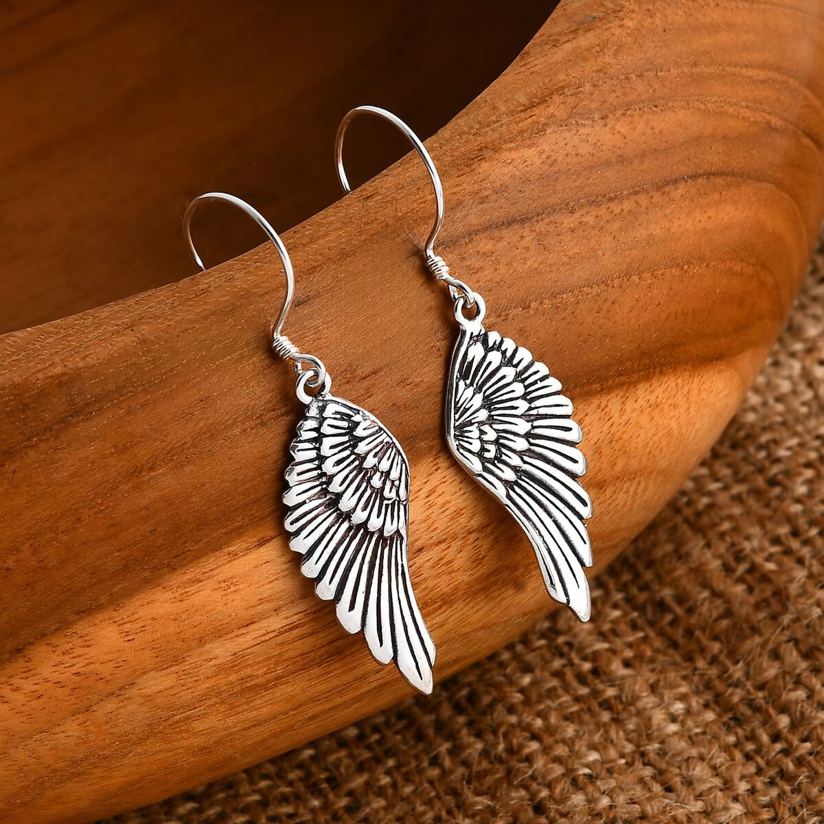 Bali Legacy Angel Wings Earrings in Sterling Silver 3.95 Grams image number 1