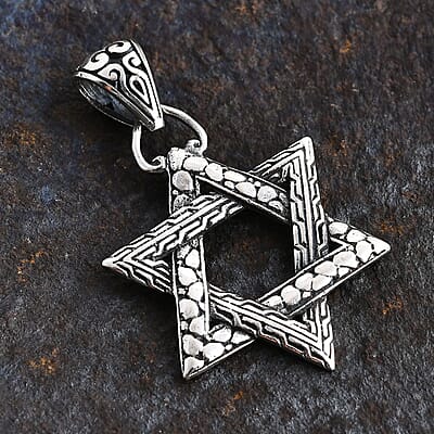 Bali Legacy Star of David Pendant without Chain in Sterling Silver 5 Grams