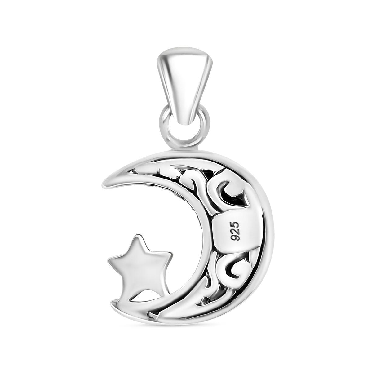 Bali Legacy Sterling Silver Crescent Moon Pendant without Chain 4.50 Grams image number 4