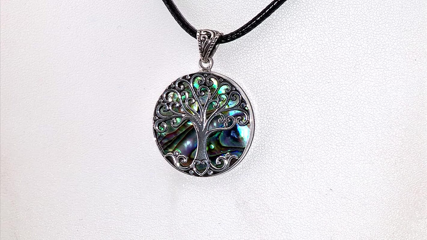 Bali Legacy Abalone Shell Tree of Life Pendant without Chain in Sterling Silver