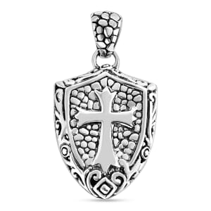 Bali Legacy Shield Pendant without Chain in Sterling Silver 6.75 Grams