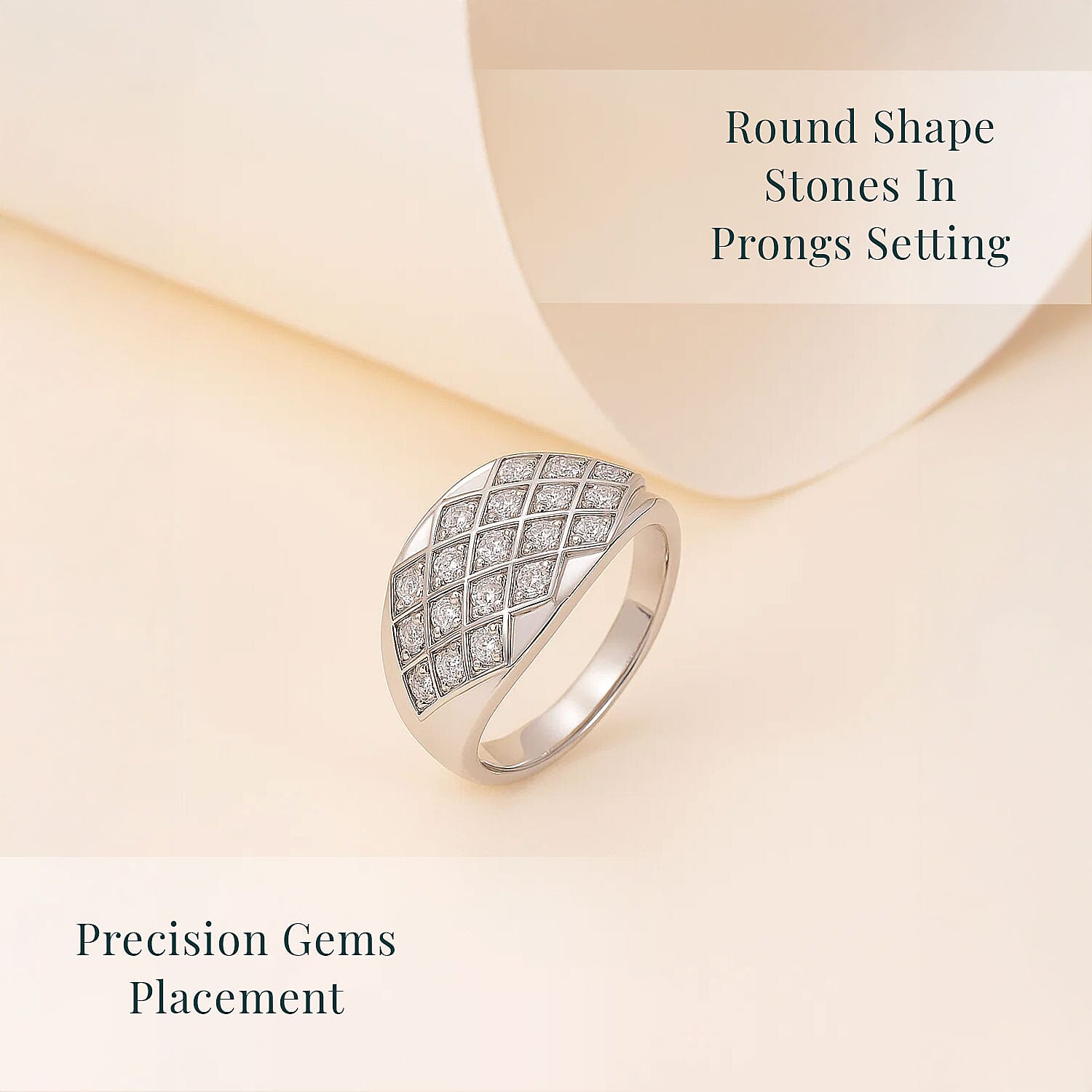 Luxuriant Lab Grown Diamond G-H SI 1.00 ctw Art Deco Ring in Rhodium Over Sterling Silver (Size 10.0)