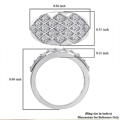 Luxuriant Lab Grown Diamond G-H SI 1.00 ctw Art Deco Ring in Rhodium Over Sterling Silver (Size 10.0)