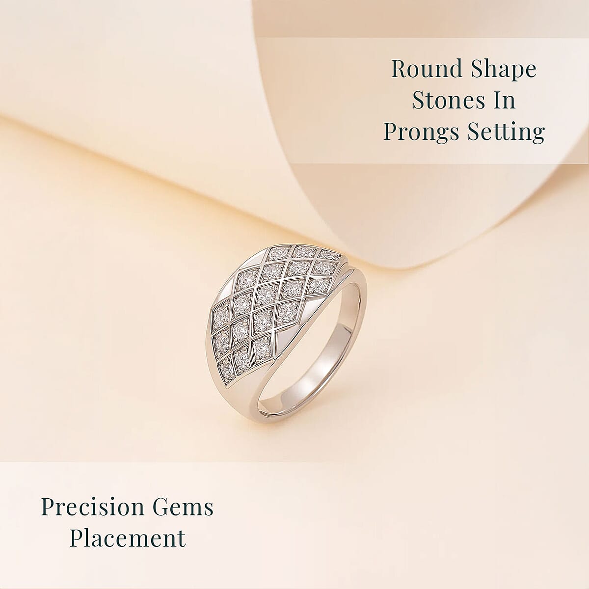 Luxuriant Lab Grown Diamond G-H SI 1.00 ctw Art Deco Ring in Rhodium Over Sterling Silver (Size 9.0) image number 4