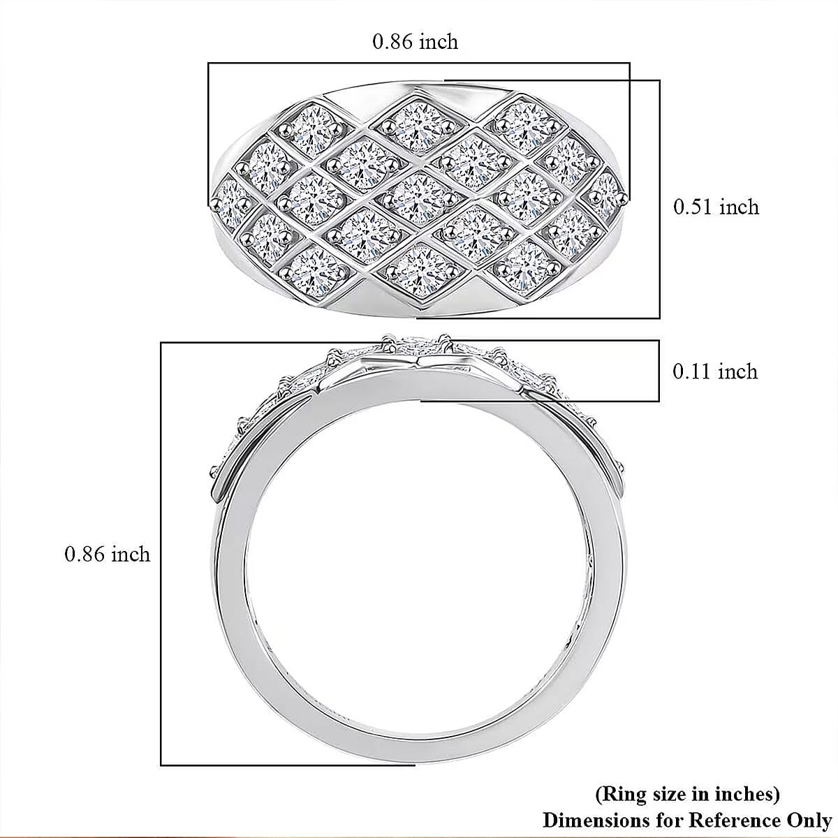 Luxuriant Lab Grown Diamond G-H SI 1.00 ctw Art Deco Ring in Rhodium Over Sterling Silver (Size 9.0) image number 6