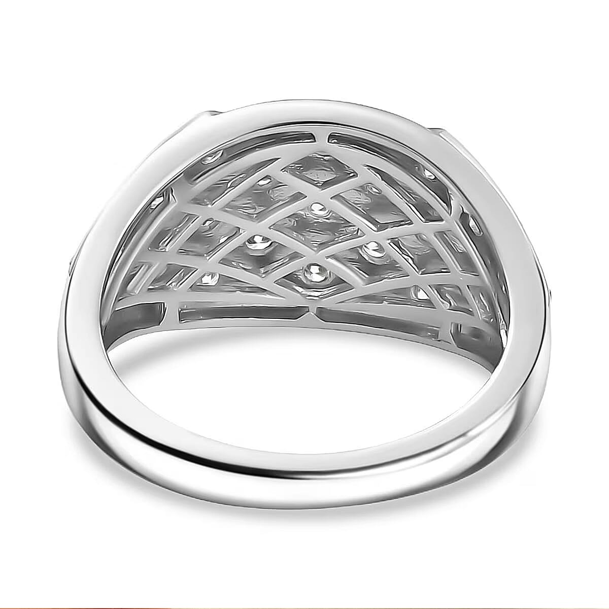 Luxuriant Lab Grown Diamond G-H SI 1.00 ctw Art Deco Ring in Rhodium Over Sterling Silver (Size 9.0) image number 7