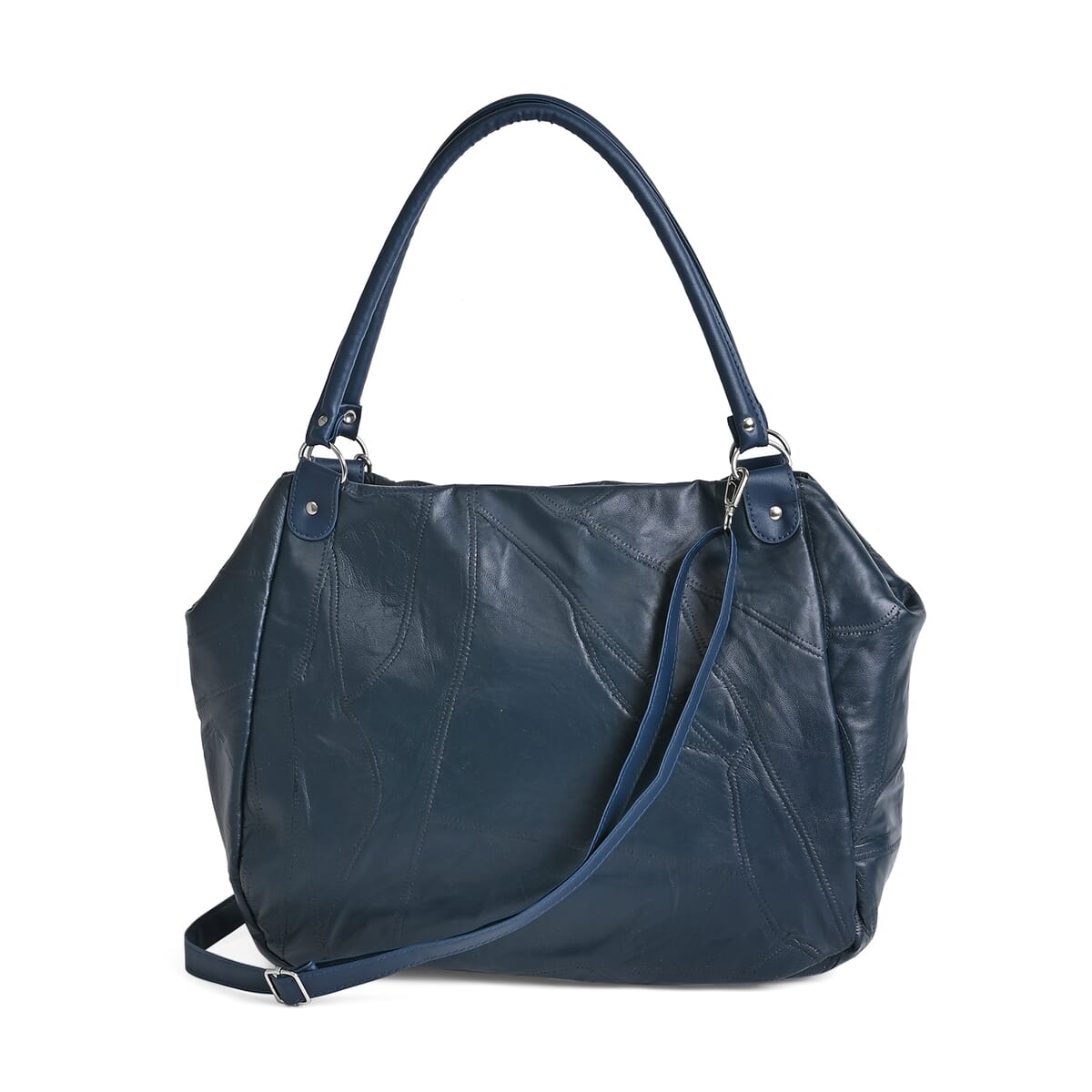 Navy Sheep Leather Tote Ba image number 0
