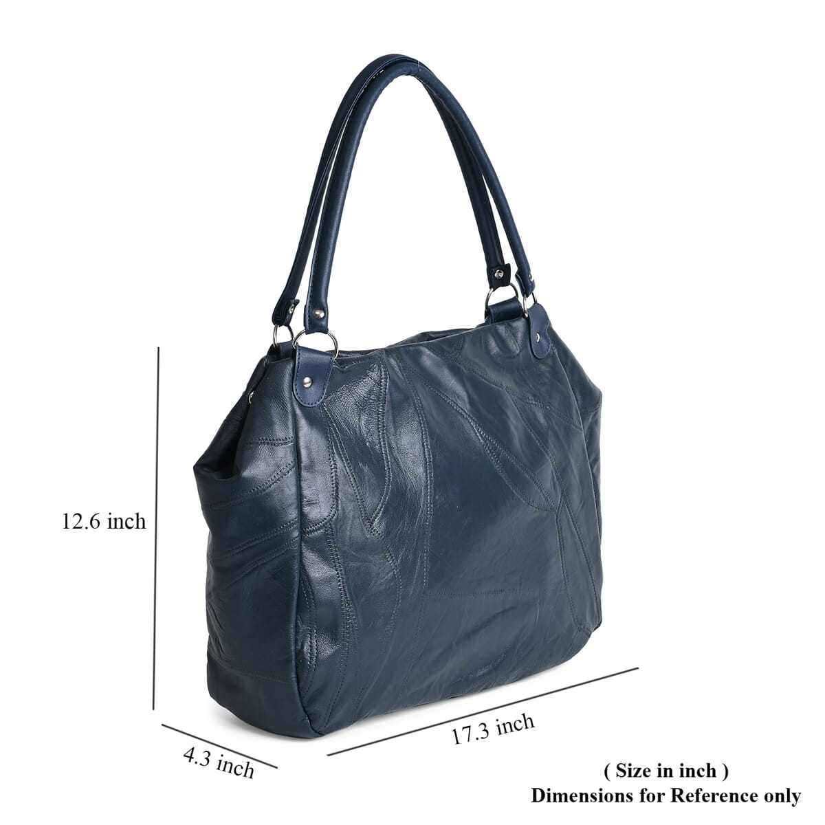 Navy Sheep Leather Tote Ba image number 6