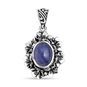 Bali Legacy Tanzanite 4.50 ctw Butterfly Pendant in Sterling Silver 5.15 Grams