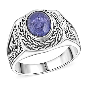 Bali Legacy Tanzanite 3.25 ctw Dragon Men's Ring in Sterling Silver (Size 10.0)