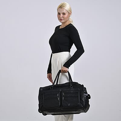 Sheep Leather Trolley Travel Bag