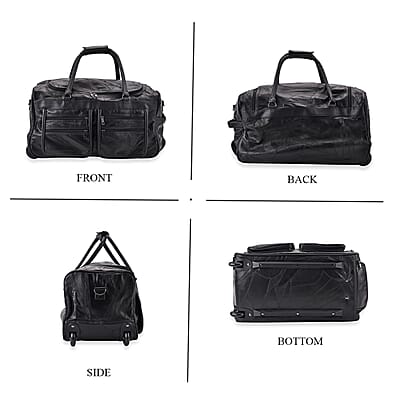 Sheep Leather Trolley Travel Bag
