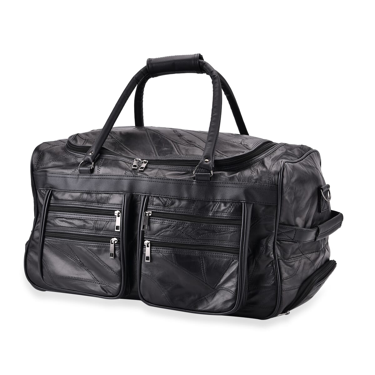 TLV Black Sheep Leather Trolley Travel Bag (20"x11.4"x11") with 54.7 inch Long Strap image number 4