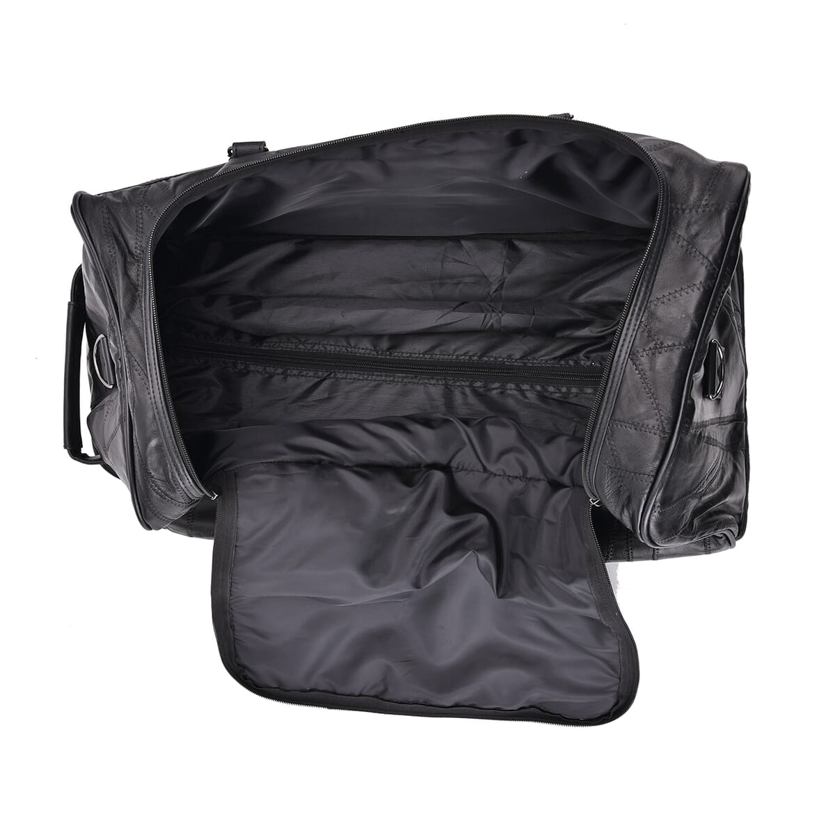TLV Black Sheep Leather Trolley Travel Bag (20"x11.4"x11") with 54.7 inch Long Strap image number 5