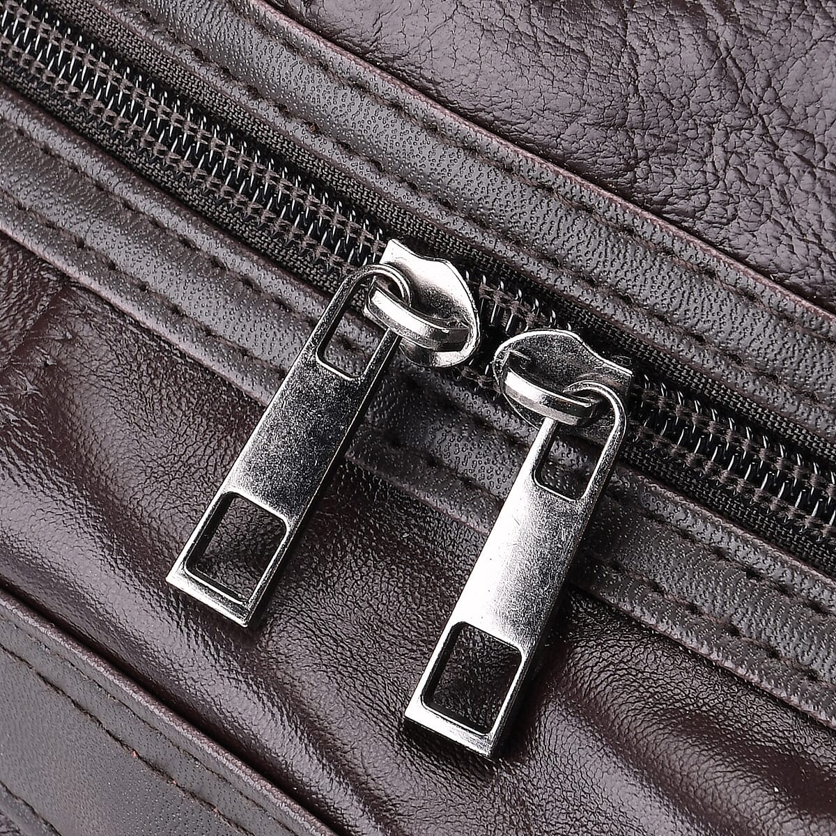 Brown Sheep Leather Trolley Travel Bag with 54.7 inch Long Strap image number 6