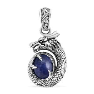 Bali Legacy Tanzanite 3.65 ctw Dragon Pendant without Chain in Sterling Silver