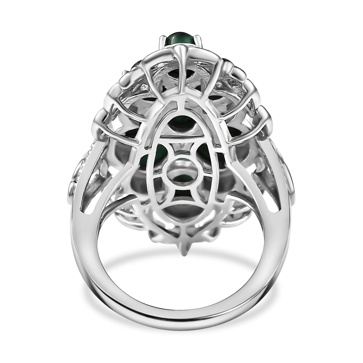 Karis African Malachite 7.15 ctw Ring in Platinum Bond (Size 9.0) image number 4