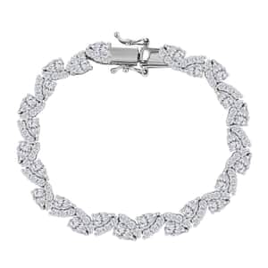 Moissanite 7.40 ctw Petal Whispers Bracelet in Rhodium Over Sterling Silver (6.50 In)