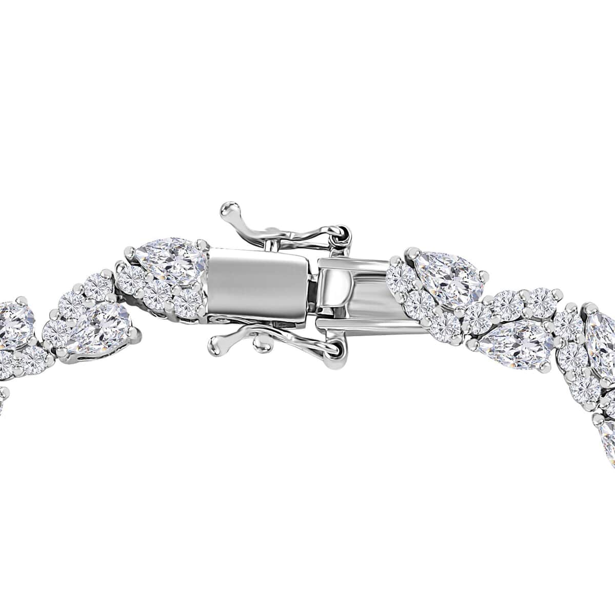 Moissanite 7.40 ctw Petal Whispers Bracelet in Rhodium Over Sterling Silver (6.50 In) image number 3