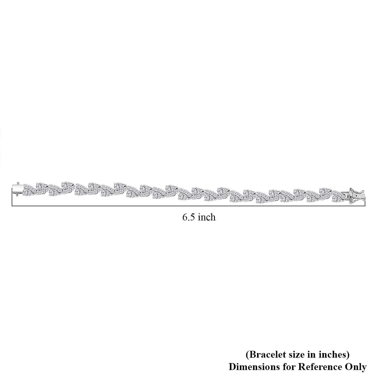 D'Joy Moissanite 7.40 ctw Petal Whispers Bracelet in Rhodium Over Sterling Silver (6.50 In)