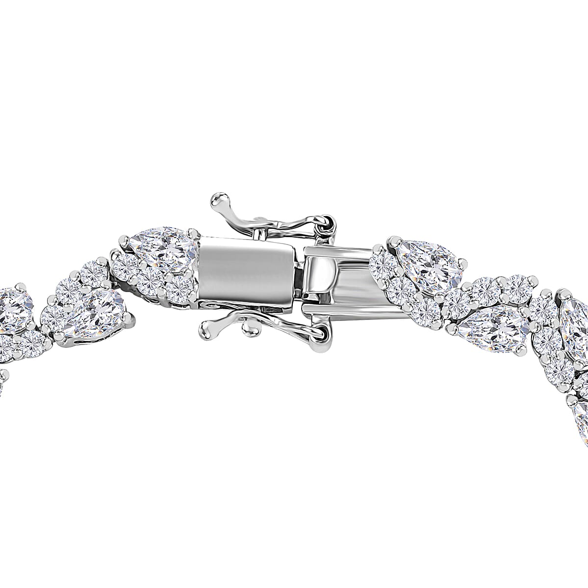 Moissanite 8.30 ctw Petal Whispers Bracelet in Rhodium Over Sterling Silver (7.25 In) image number 3