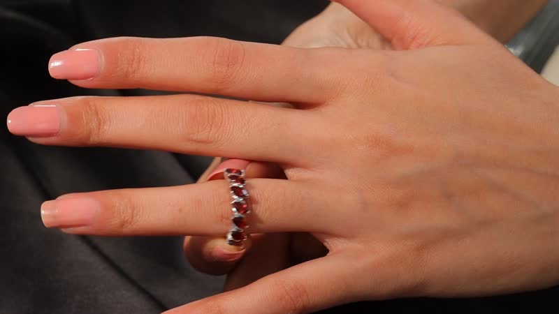Mozambique Garnet 2.20 ctw Fancy Ring in Rhodium Over Sterling Silver (Size 10.0)