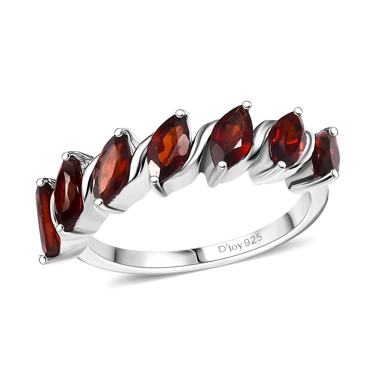 Mozambique Garnet 2.20 ctw Fancy Ring in Rhodium Over Sterling Silver (Size 7.0) image number 0
