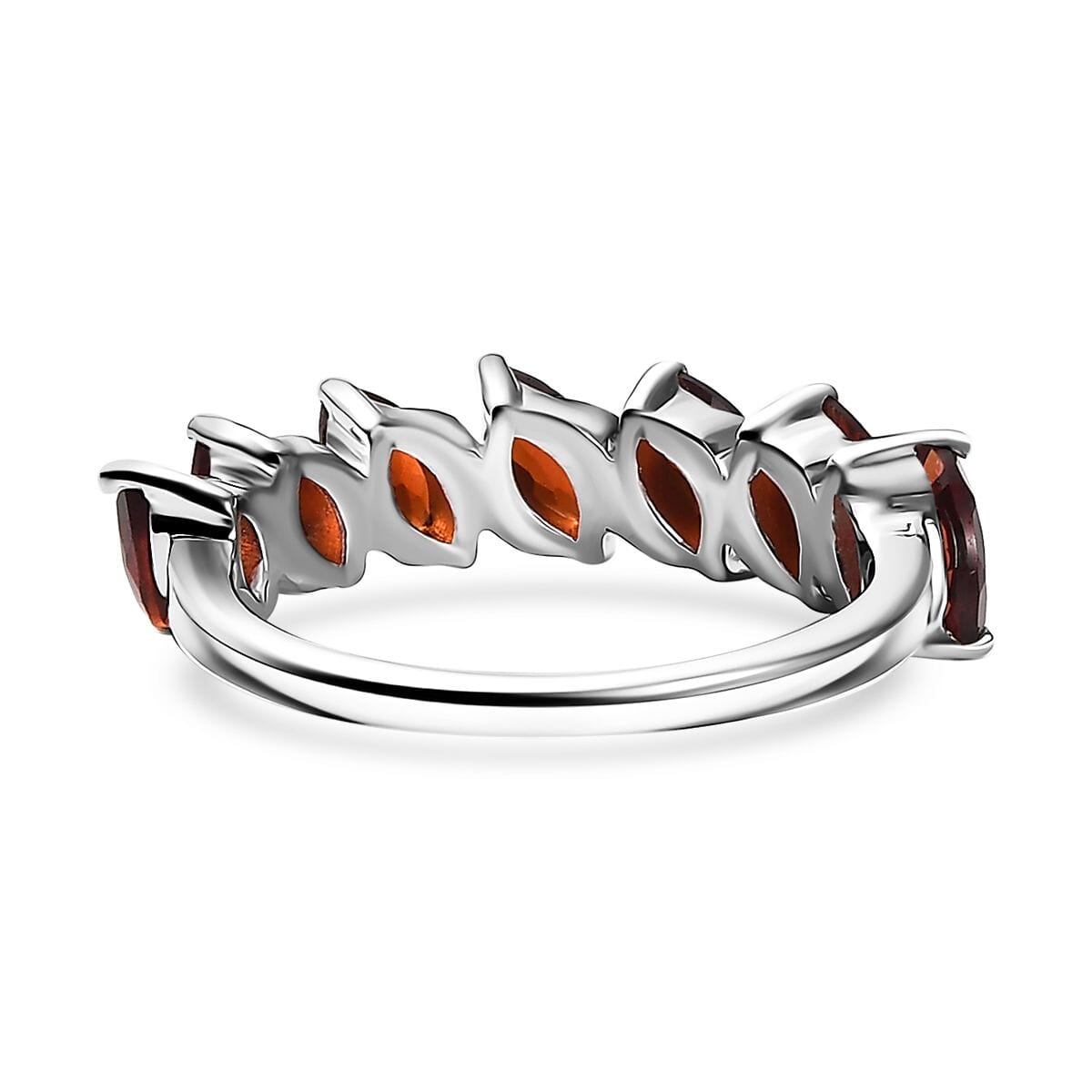 Mozambique Garnet 2.20 ctw Fancy Ring in Rhodium Over Sterling Silver (Size 7.0) image number 4