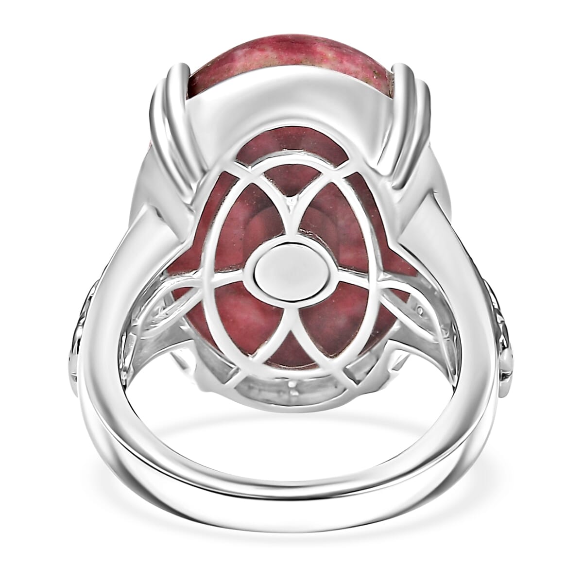 Norwegian Thulite Solitaire Ring in Platinum Over Copper with Magnet (Size 9.0) 24.85 ctw image number 4