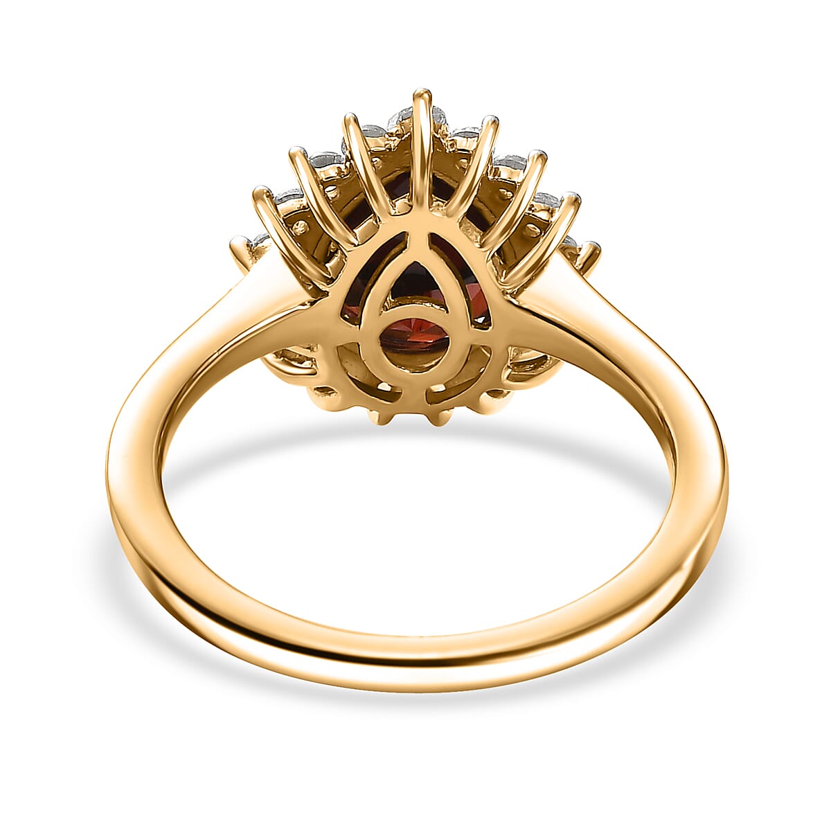 D'Joy Mozambique Garnet and White Zircon 3.10 ctw Ring in 18K Vermeil Yellow Gold Over Sterling Silver (Size 11.0) image number 4